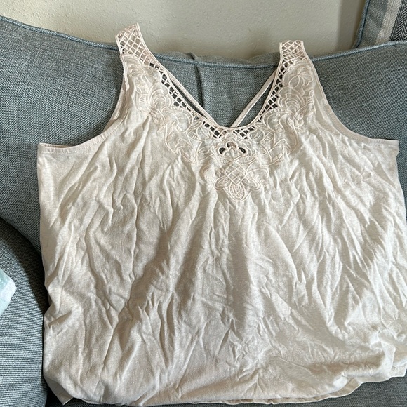Maurices XL Cream Crisscross Back Tank - Picture 2 of 6